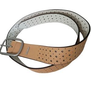 Relic Leather Reversible BELT Tan White Laser Cut Diamond Cut out Y2K40"